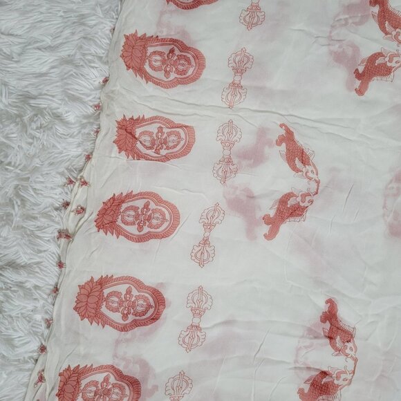 Turtle Beach Designs White Scarf with Beads accent on Trim - Picture 8 of 11